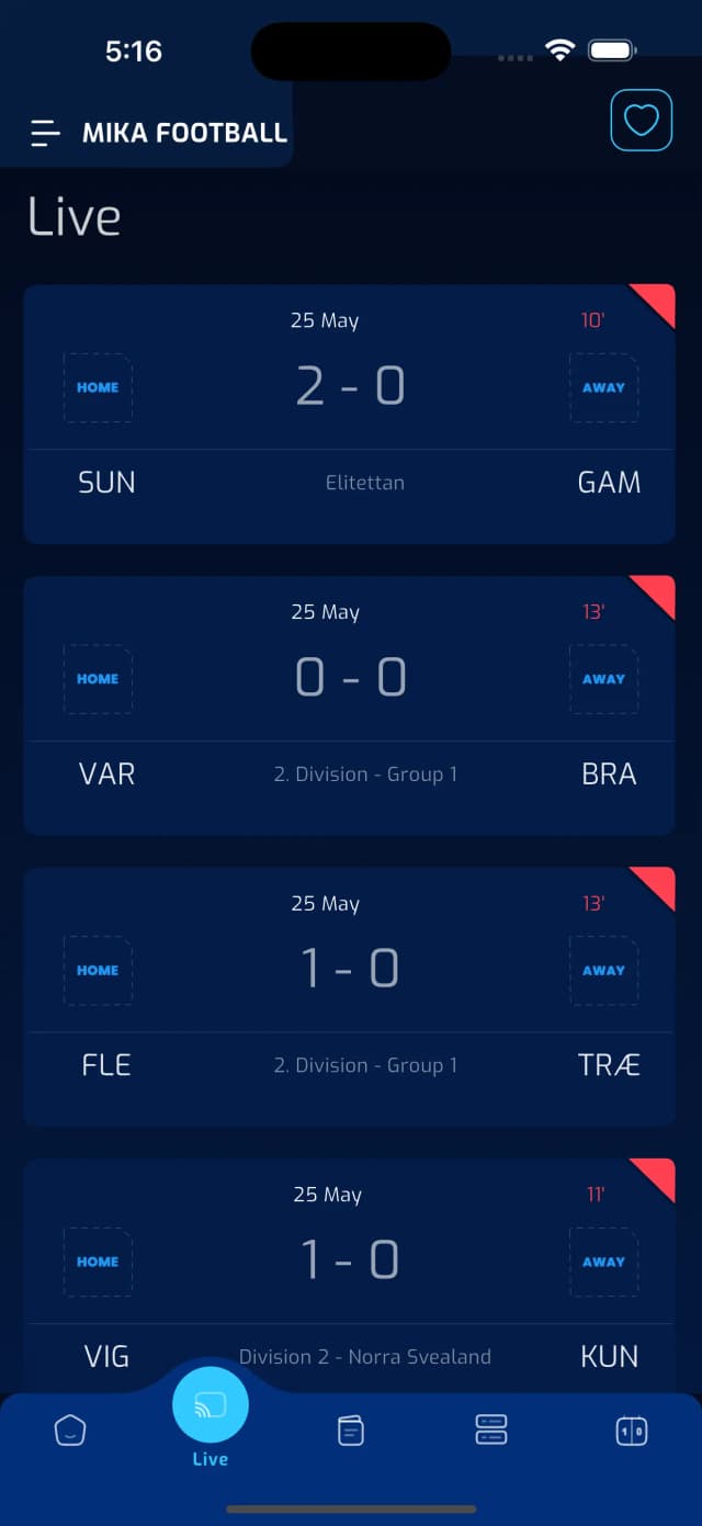 Player profile screen